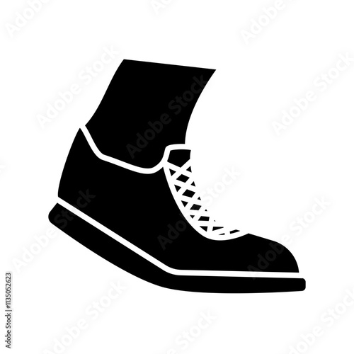 running shoe icon, simple flat style, vector illustration symbol sign logo template pictogram, for ui or ux isolated on white for mobile app, editable