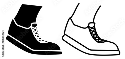 running shoe icon, simple flat style, vector illustration symbol sign logo template pictogram, for ui or ux isolated on white for mobile app, editable