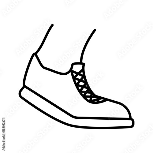 running shoe icon, simple flat style, vector illustration symbol sign logo template pictogram, for ui or ux isolated on white for mobile app, editable