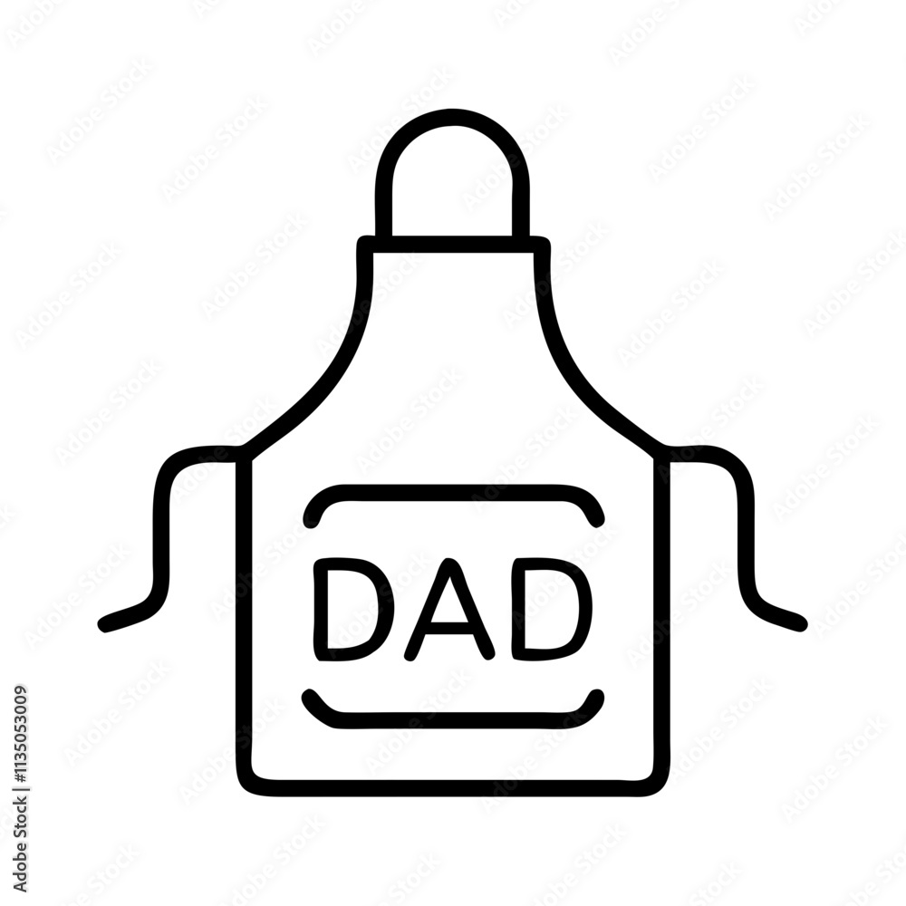 bbq apron with dad icon, father’s day line art, father icon - simple black line art icon of bbq apron with dad, for father’s day celebrations. father vector art. bbq apron with dad icon, father’s day line art, father icon - simple black line art icon of bbq apron with dad, for father’s day celebrations. father vector art.