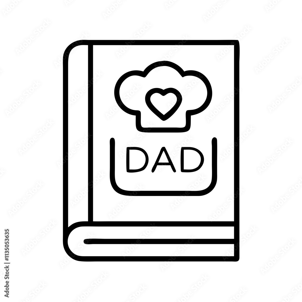 dad s favorite cookbook icon, father’s day line art, father icon - simple black line art icon of dad s favorite cookbook, for father’s day celebrations. father vector art. dad s favorite cookbook icon, father’s day line art, father icon - simple black line art icon of dad s favorite cookbook, for father’s day celebrations. father vector art.