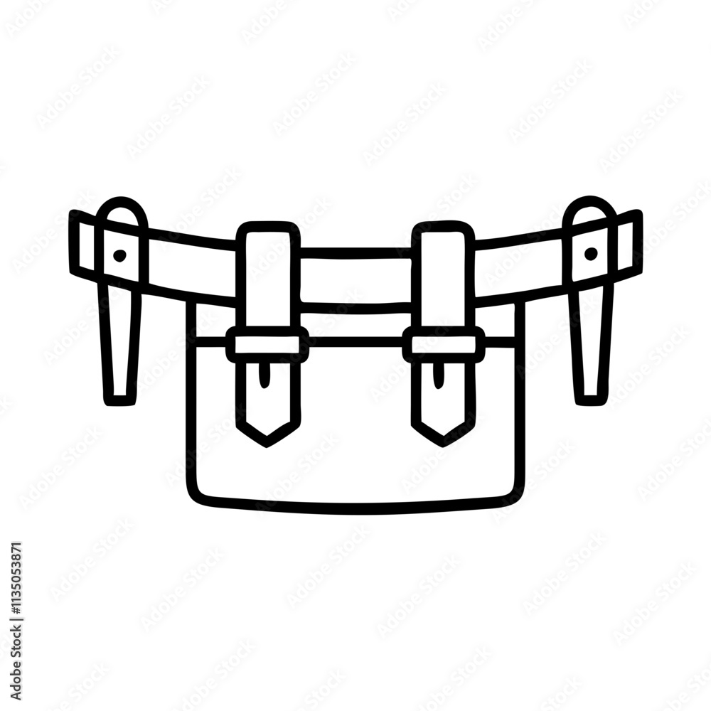 dad s tool belt icon, father’s day line art, father icon - simple black line art icon of dad s tool belt, for father’s day celebrations. father vector art.
