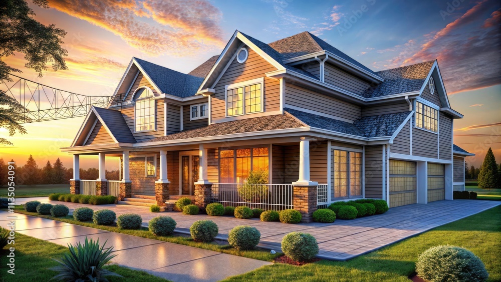 3D House Exterior Wireframe Perspective: Candid Architectural Photography 3D House Exterior Wireframe Perspective: Candid Architectural Photography