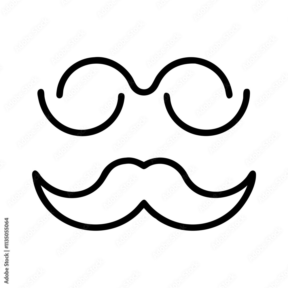 mustache icon, father’s day line art, father icon - simple black line art icon of mustache, for father’s day celebrations. father vector art. mustache icon, father’s day line art, father icon - simple black line art icon of mustache, for father’s day celebrations. father vector art.