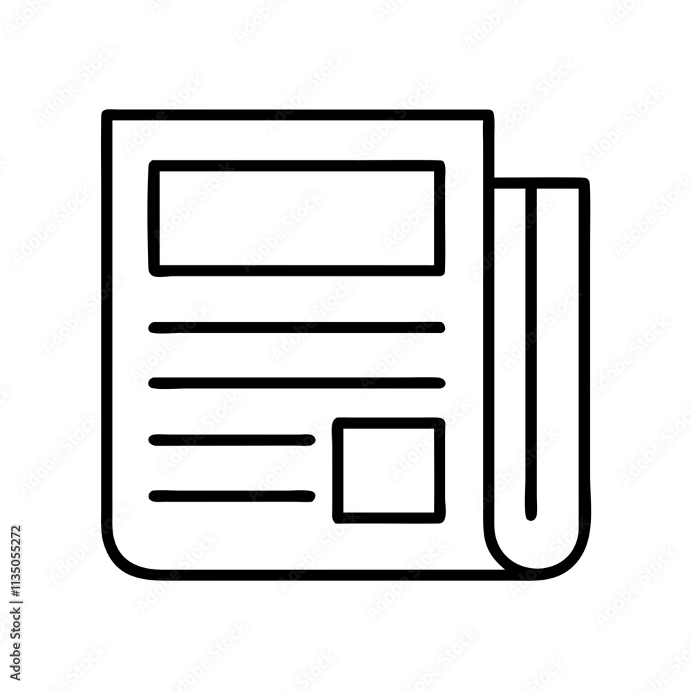 newspaper icon, father’s day line art, father icon - simple black line art icon of newspaper, for father’s day celebrations. father vector art.