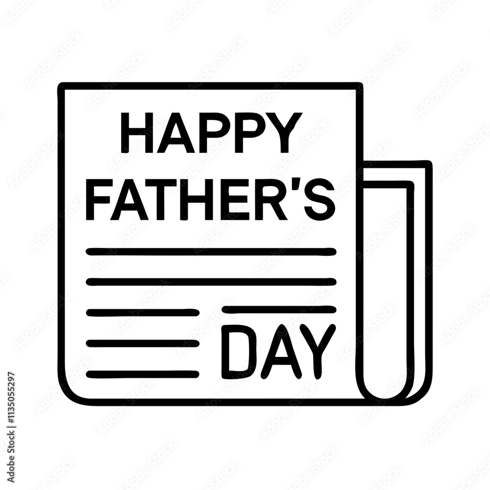 newspaper with happy father s day headline icon newspaper with happy father s day headline icon