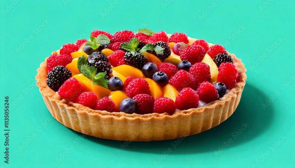 Creating a delicious fruit tart with berries and mango kitchen recipe guide bright colors top view culinary art Creating a delicious fruit tart with berries and mango kitchen recipe guide bright colors top view culinary art