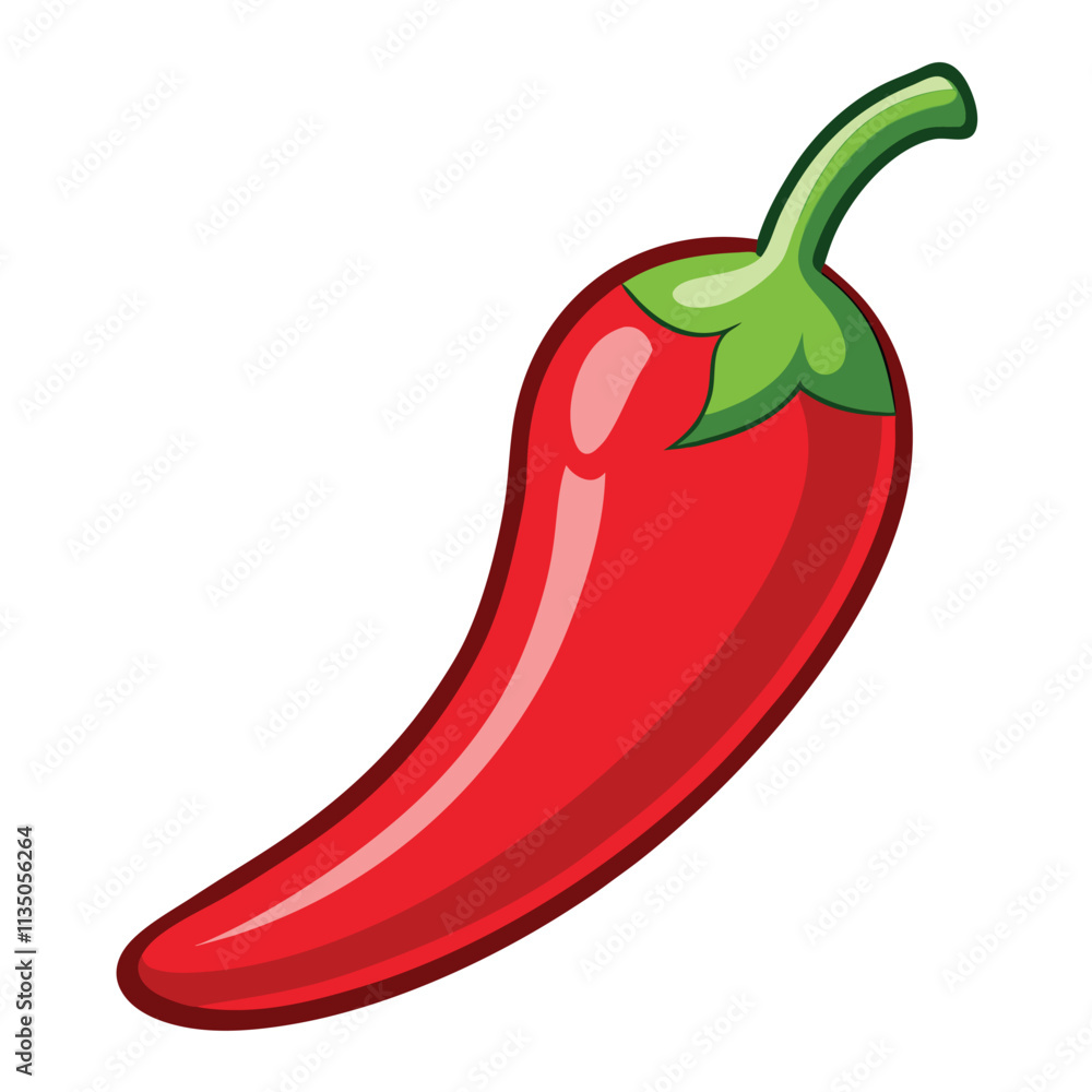 Red chili vector illustration on white background Red chili vector illustration on white background