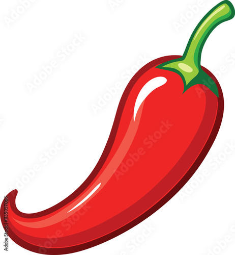 Red chili vector illustration on  white background