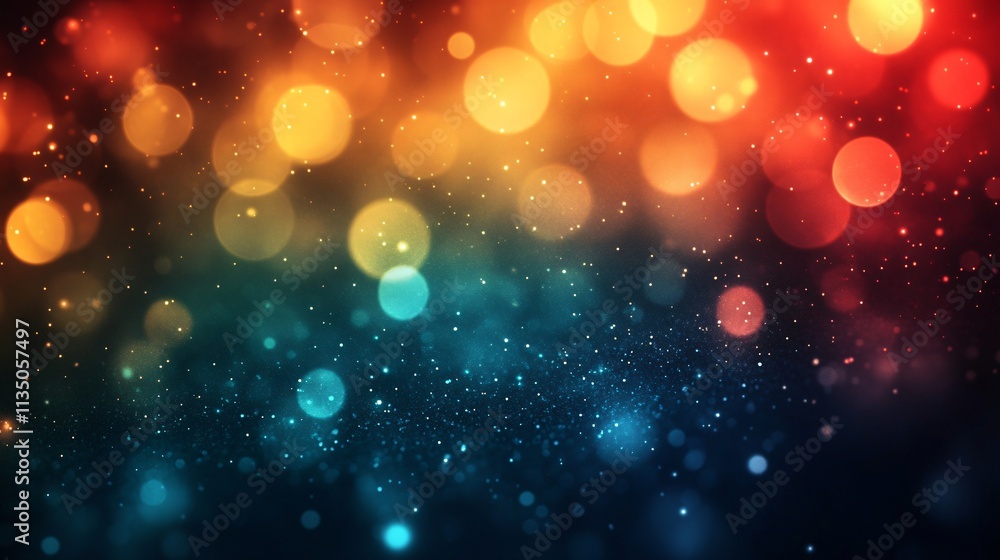 Abstract Bokeh Background: Orange, Teal, Glitter Abstract Bokeh Background: Orange, Teal, Glitter