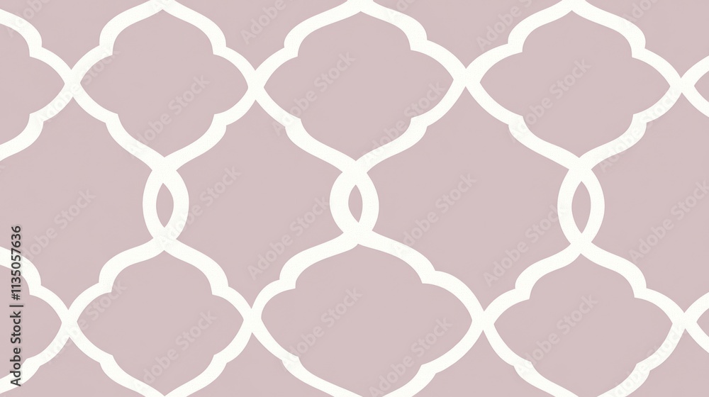 Fototapeta premium Elegant White Lattice Pattern on Dusty Rose Background