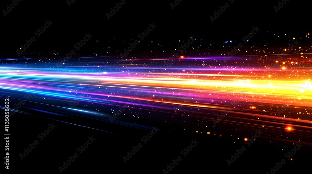 Fototapeta premium Abstract Light Streaks, Neon, Colorful Glowing Lines