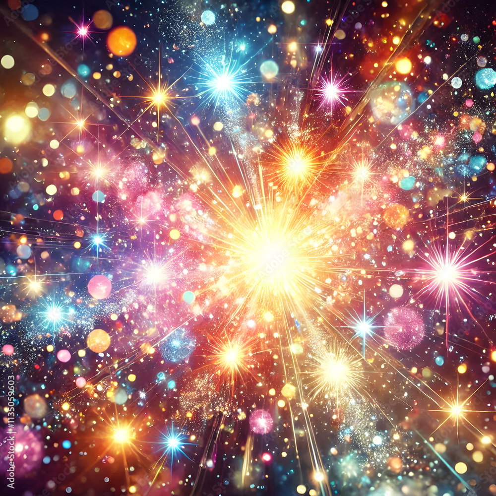 Naklejka premium fireworks on the night sky