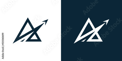 Letter A and arrow logo, triangle and arrow logo