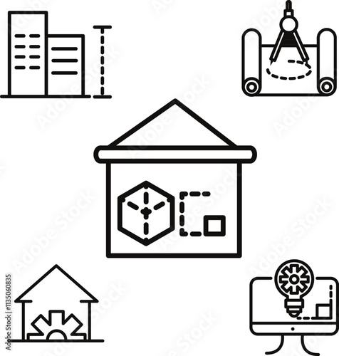 Architecture vector|Industrial vector|Real estate vector|Environment vector|Craftsmanship vector|Design concept vector|Texture vector design icon symbol set photo