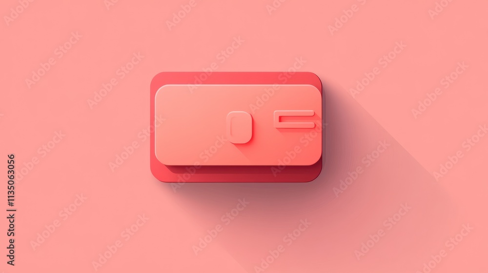 Pink Credit Card Icon Minimalist Design Pink Credit Card Icon Minimalist Design