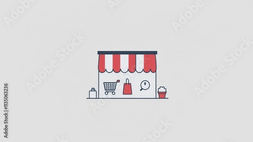 Simple Illustration Of An Online Store With Items photo