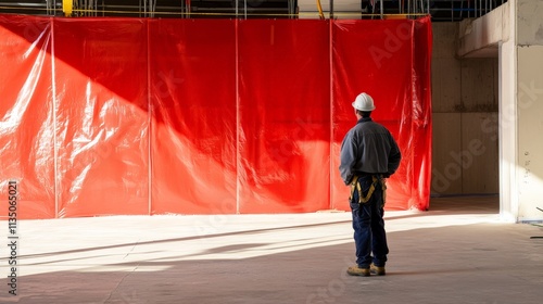 Supervisor Inspecting Construction Site in Urban Setting photo