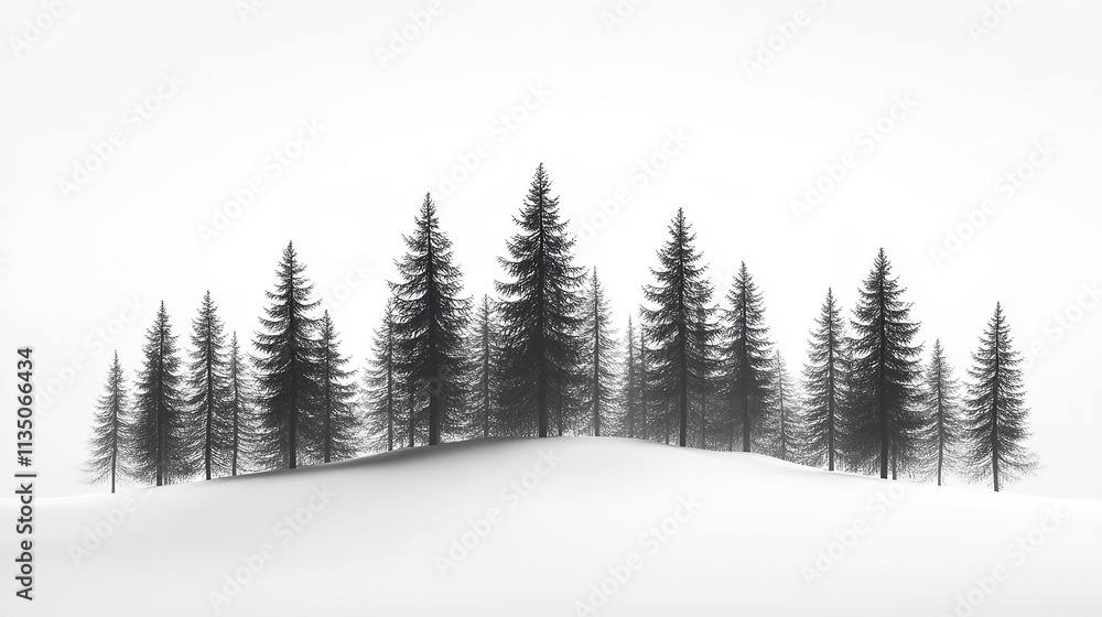 Fototapeta premium Mist-laden evergreen forests a tranquil symphony of nature's beauty and serenity in the heart of the wilderness