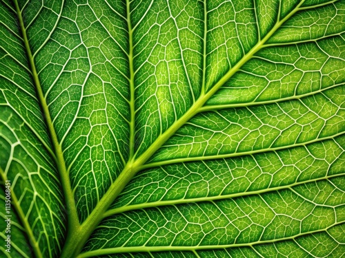 Green Leaf Texture Close Up, Detailed Macro Photography, Nature Background, Plant Texture, Foliage Detail, Lush Greenery, Botanical Image, High Resolution, Vibrant Green Leaves