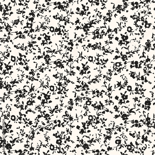 small Seamless floral pattern. Colorful flowers on white background. Elegant template for fashion prints. Vector illustration.