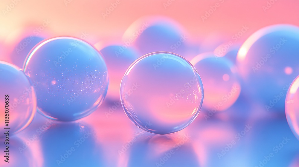 Pastel Pink Blue Spheres Abstract Background Pastel Pink Blue Spheres Abstract Background