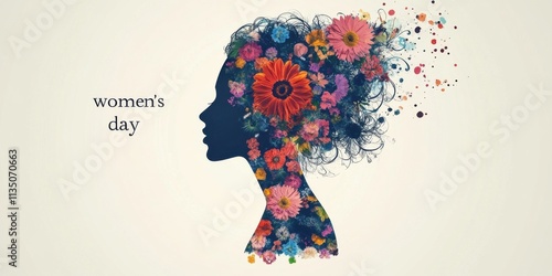Floral Silhouette Celebrating Women's Day