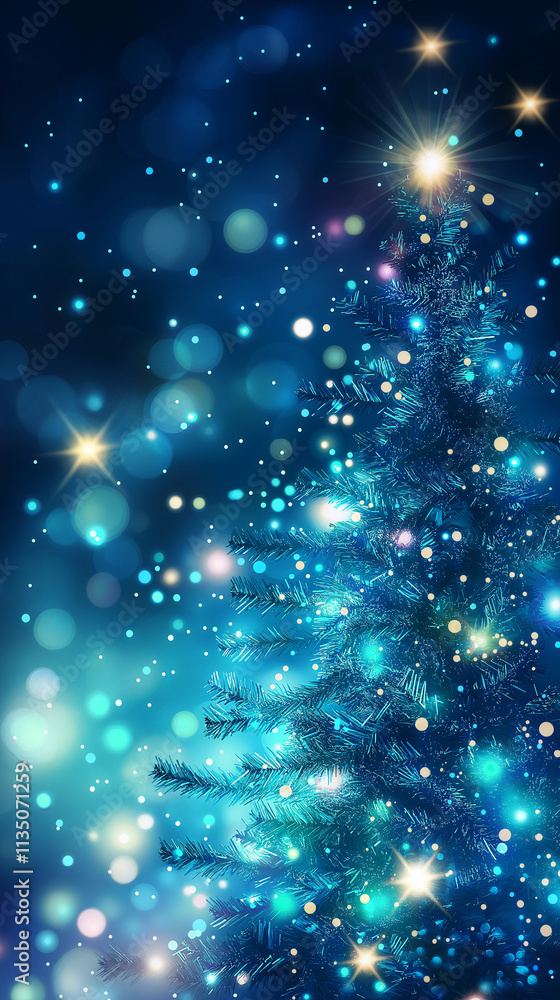 Obraz premium A Christmas tree and light design with technical elements such as circuits.