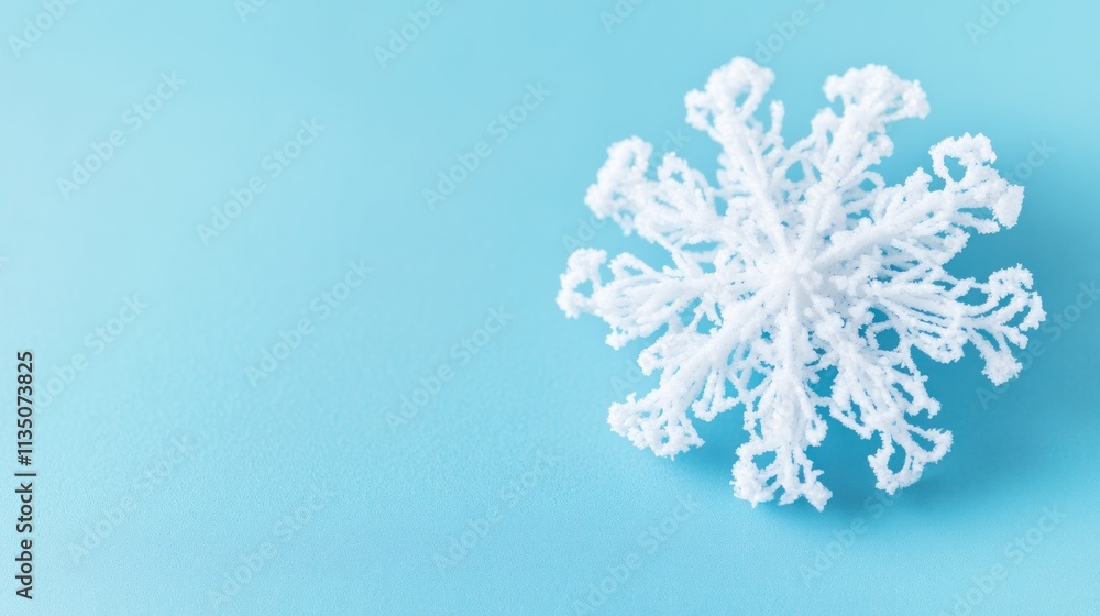 White Snowflake on Light Blue Background White Snowflake on Light Blue Background