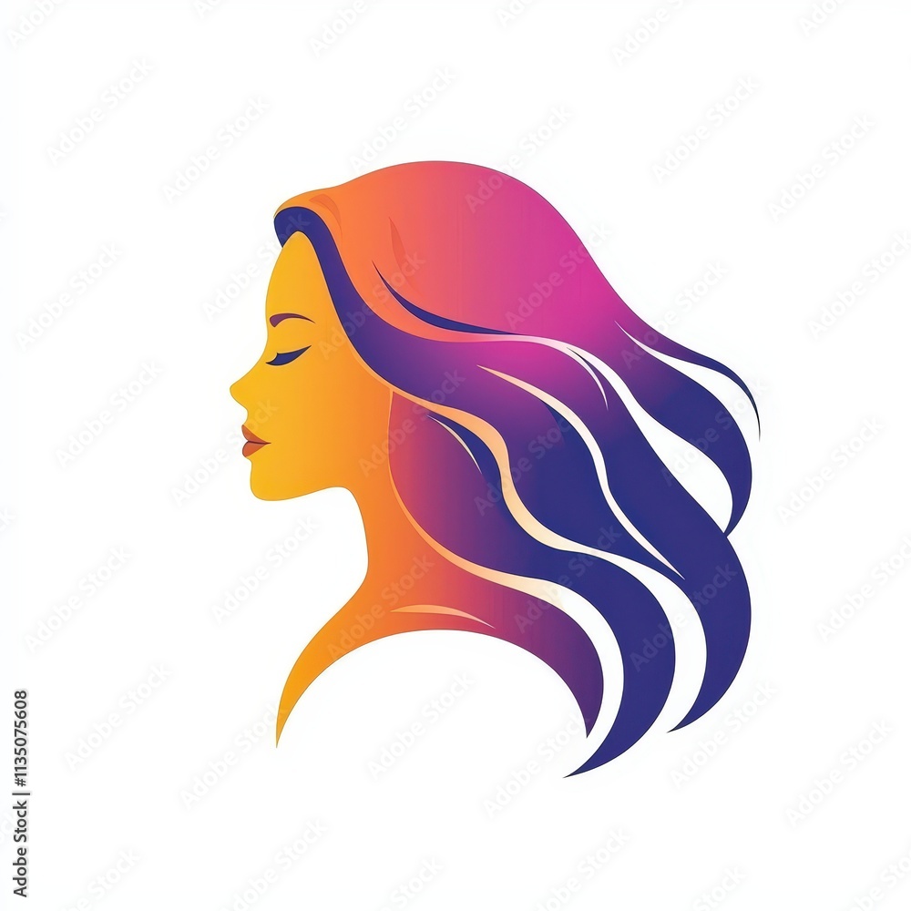 Design of female icon logo illustration isolated on white background Design of female icon logo illustration isolated on white background