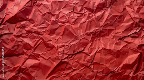 Blank Red Crumpled and Creased Paper Poster Texture" "Textured Close-up of Blank Red Crumpled and Creased Paper"