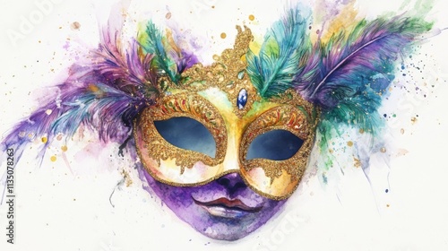 Wallpaper Mural Vibrant Watercolor Carnival Mask Art Torontodigital.ca