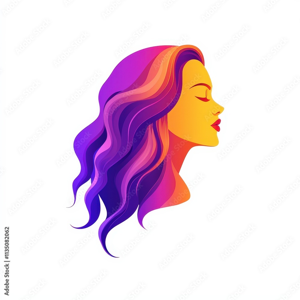 Design of female icon logo illustration isolated on white background Design of female icon logo illustration isolated on white background
