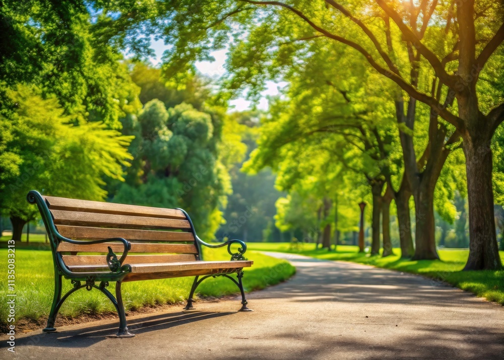 Summer Park Bench, Empty Seat, Lush Greenery, Peaceful Public Park, Copy Space, High-Resolution Photo Summer Park Bench, Empty Seat, Lush Greenery, Peaceful Public Park, Copy Space, High-Resolution Photo