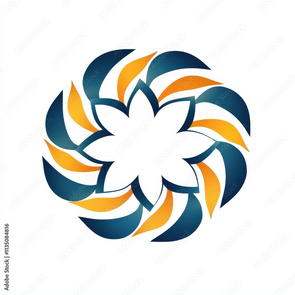 Design of flower circle abstract icon logo illustration isolated on white background Design of flower circle abstract icon logo illustration isolated on white background