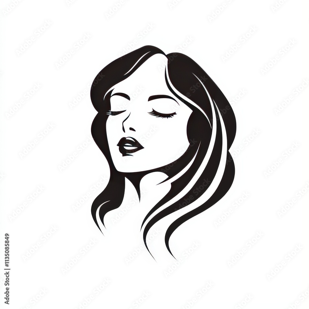 Design of female icon logo illustration isolated on white background Design of female icon logo illustration isolated on white background