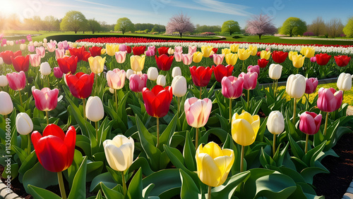 field of tulips