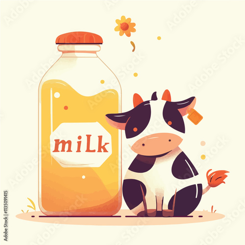 Milk and honey vector illustration