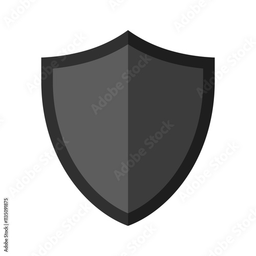 Simple black shield design. vector icon 