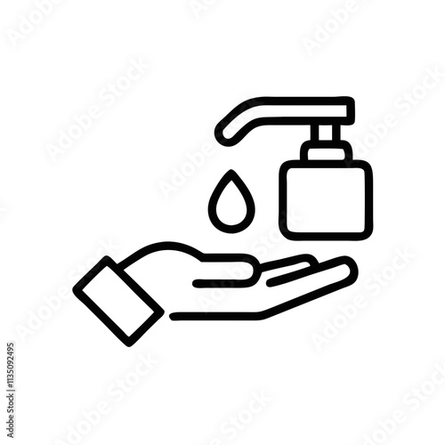 Hand Sanitizer Icon for Hygiene Branding. photo