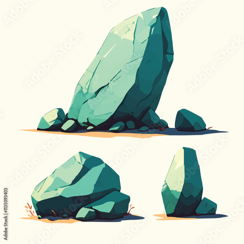 Vector illustration of a large rock