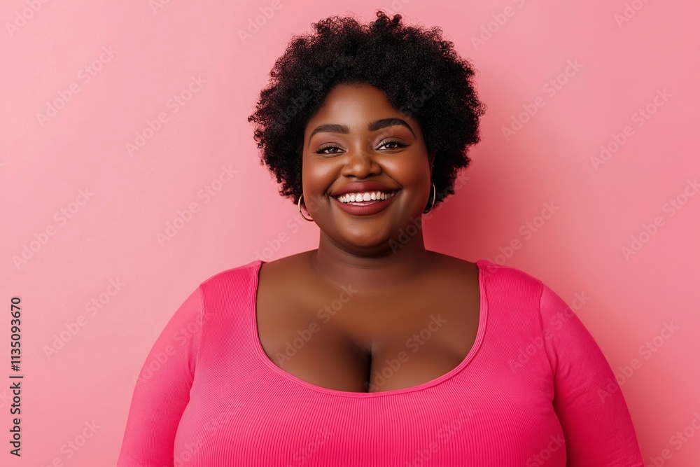 Happy overweight black woman Happy overweight black woman