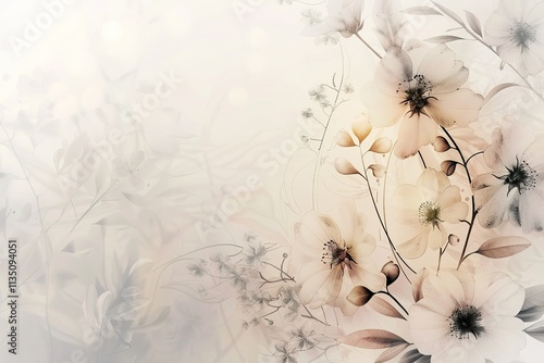 White background with a flowery pattern