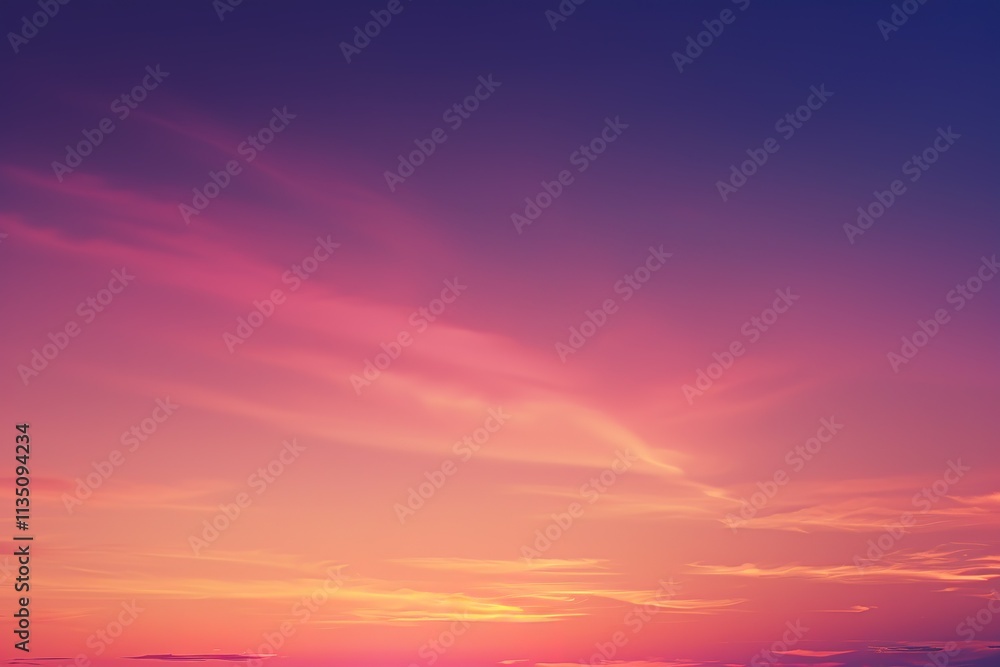 Fototapeta premium Beautiful sunset with a pink and purple sky