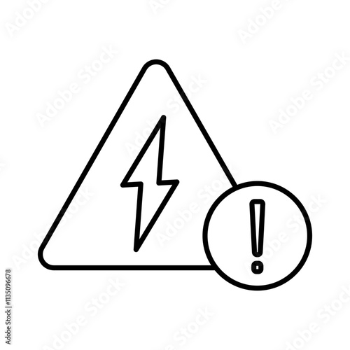 high voltage danger icon, simple flat style, vector illustration symbol sign logo template pictogram, for ui or ux isolated on white for mobile app, editable