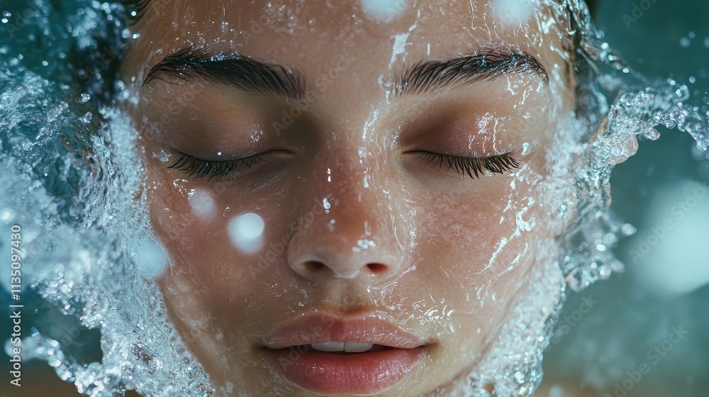 Serene Moment of a Woman Underwater Surface Serene Moment of a Woman Underwater Surface