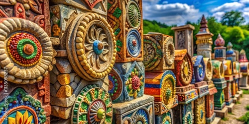 Wallpaper Mural Ornate Decorative Stone Sculptures from Rusesti, Moldova: A Macro Photography Study of Intricate Details Captured on May 1, 2023, Showcasing Artistic Craftsmanship in Stone Artistry Torontodigital.ca