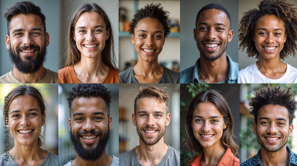 Collage of photographs of diverse people of different backgrounds, genders, races and professions smiling at the camera. Diversity Collage of photographs of diverse people of different backgrounds, genders, races and professions smiling at the camera. Diversity