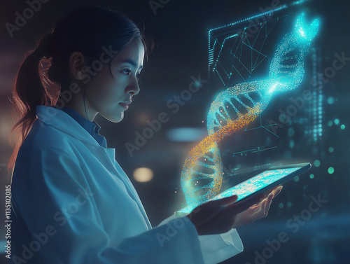 Wissenschaftler analysiert DNA-Daten mit modernster Technologie

 photo