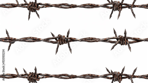 Transparent PNG of a Set of Barbed Wires Cut-Out – Perfect for Industrial and Design Projects